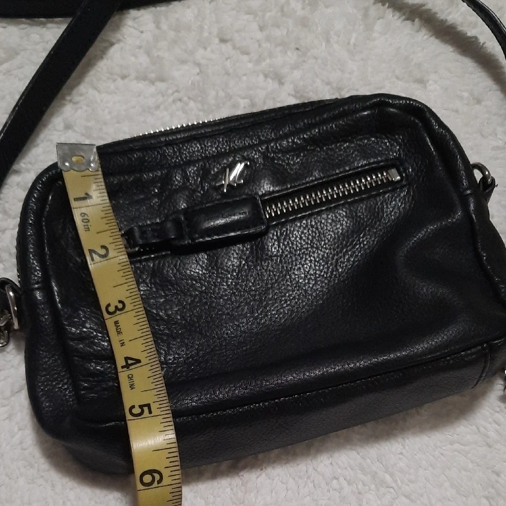 Kenneth Cole Black Leather Crossbody Bag